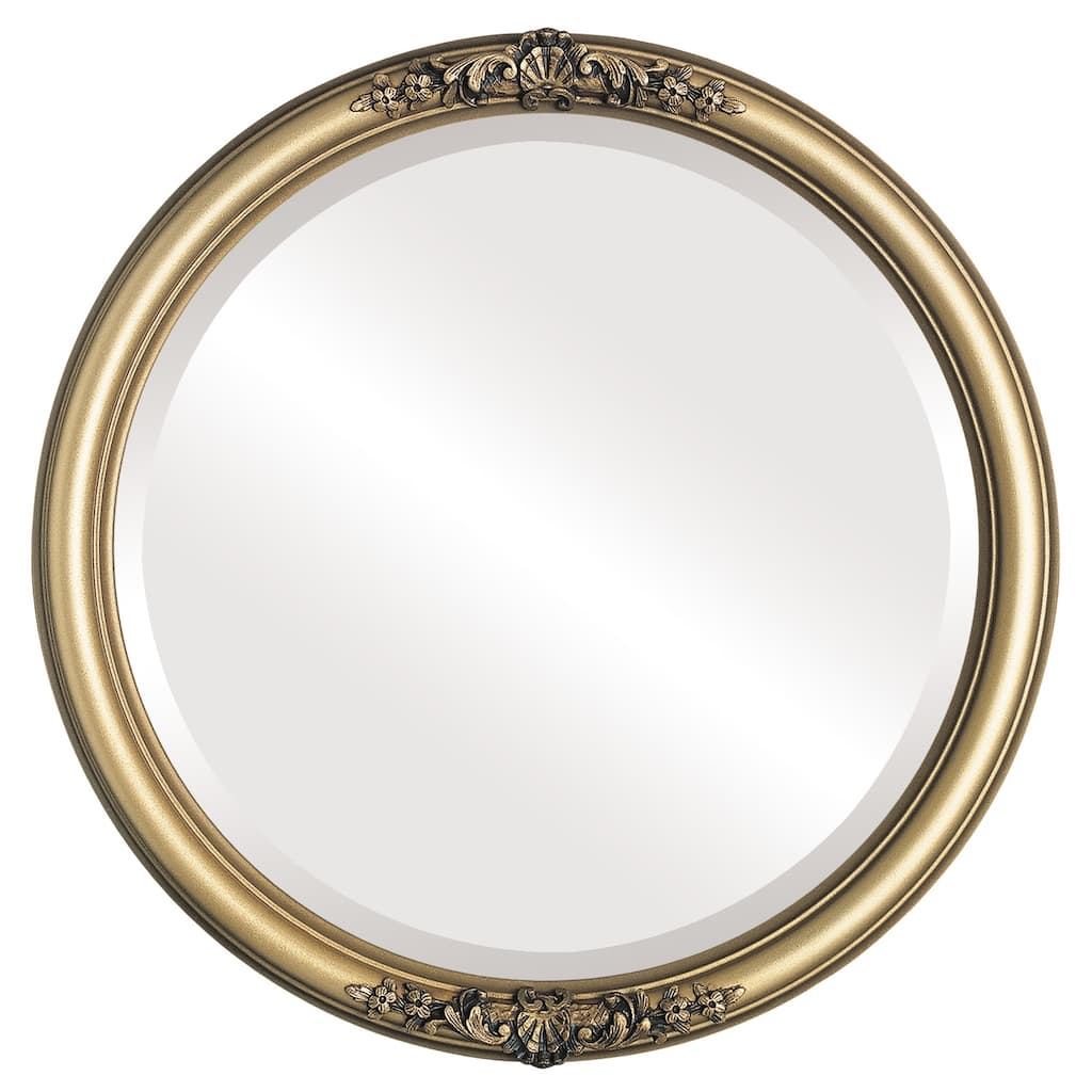 Contessa Framed Round Mirror in Desert Gold - Brown/Dark Gold