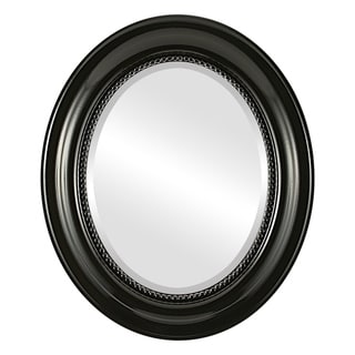 Heritage Framed Oval Mirror in Gloss Black
