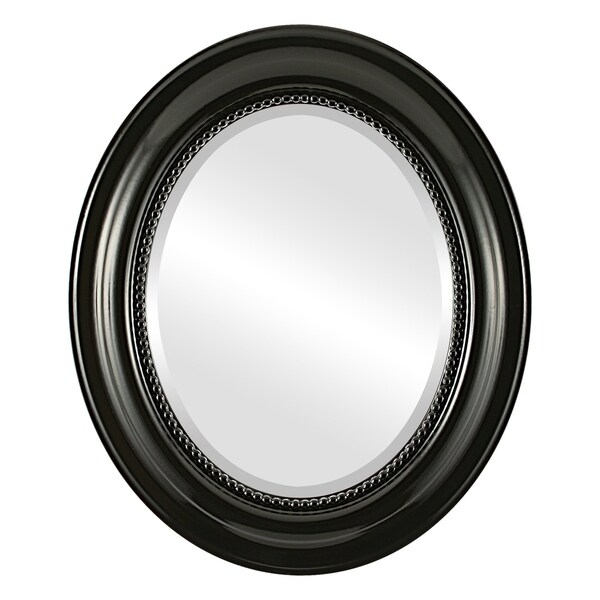 Heritage Framed Oval Mirror in Gloss Black