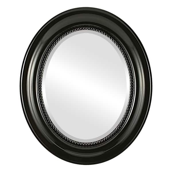 Heritage Framed Oval Mirror in Gloss Black Bed Bath & Beyond 20498456