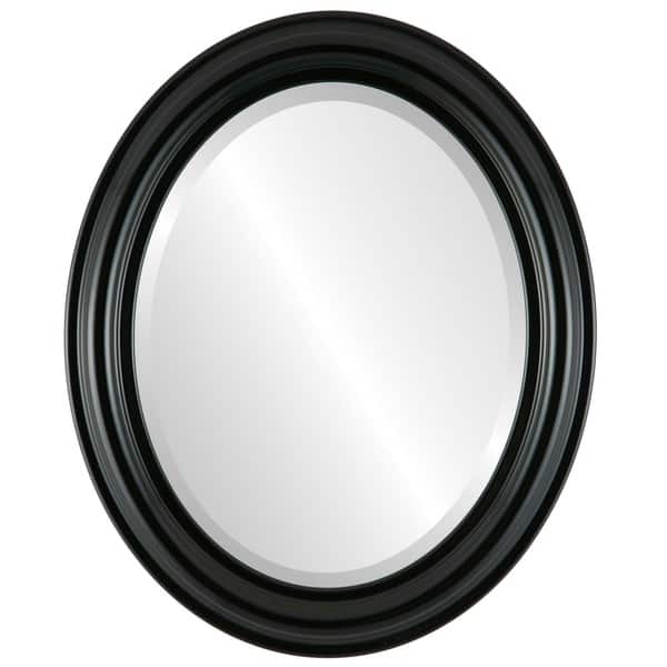 Philadelphia Framed Oval Mirror in Gloss Black Overstock 20498498
