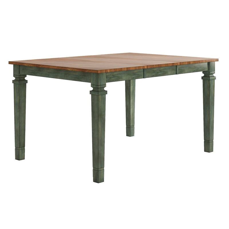 Elena Antique Sage Green Extendable Counter Height Dining Set with Double X Back Chairs by iNSPIRE Q Classic