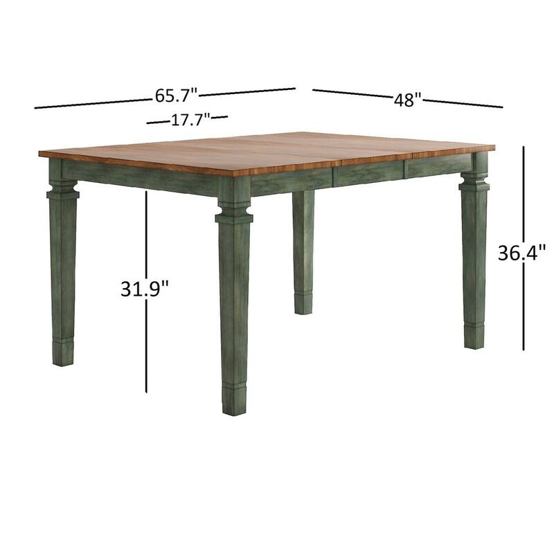 Elena Antique Sage Green Extendable Counter Height Dining Set with Double X Back Chairs by iNSPIRE Q Classic