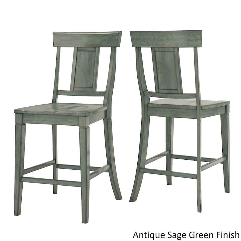 Elena Antique Sage Green Extendable Counter Height Dining Set with Panel Back Chairs by iNSPIRE Q Classic