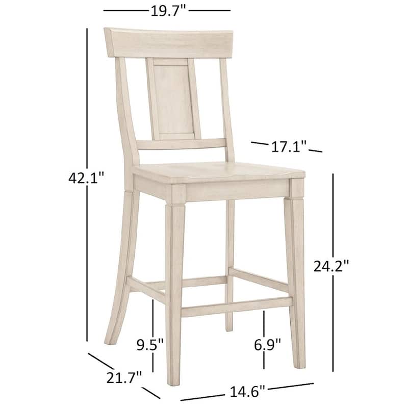 Elena Antique Sage Green Extendable Counter Height Dining Set with Panel Back Chairs by iNSPIRE Q Classic