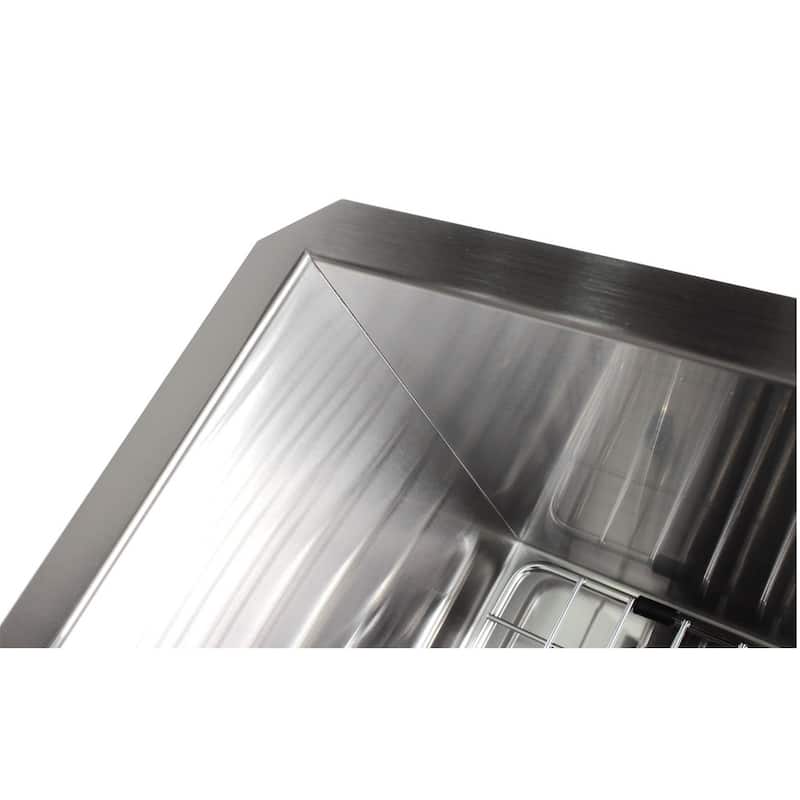 30-inch Stainless Steel 16 Gauge Single Bowl Undermount Zero Radius Kitchen Island Bar Sink