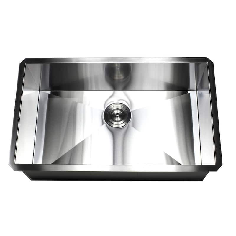 30-inch Stainless Steel 16 Gauge Single Bowl Undermount Zero Radius Kitchen Island Bar Sink