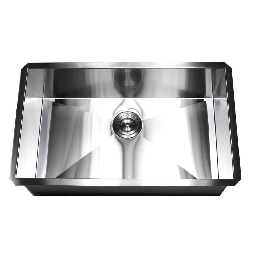 30-inch Stainless Steel 16 Gauge Single Bowl Undermount Zero Radius Kitchen Island Bar Sink