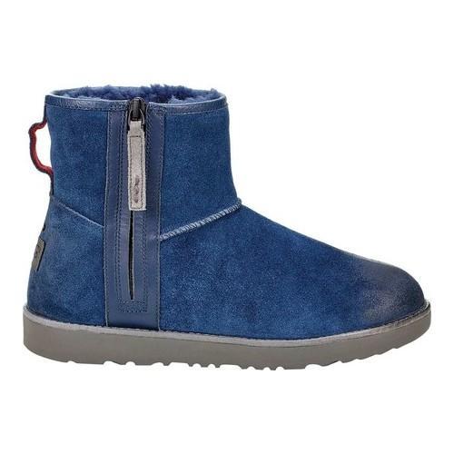 Shop Mens Ugg Classic Mini Zip Waterproof Boot New Navy Burnished