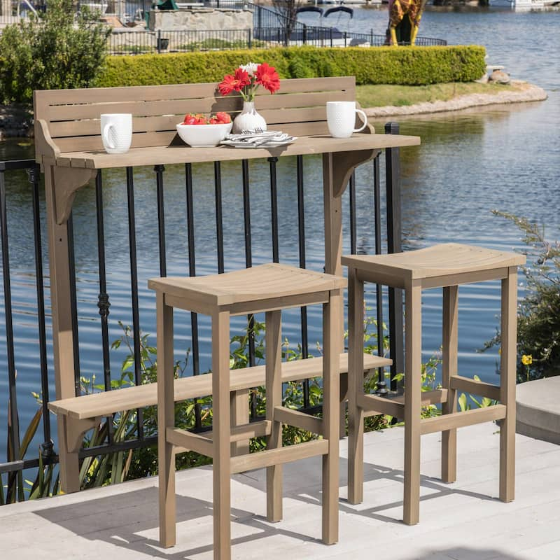 Caribbean 3-piece Balcony Bar Set by Christopher Knight Home - Grey