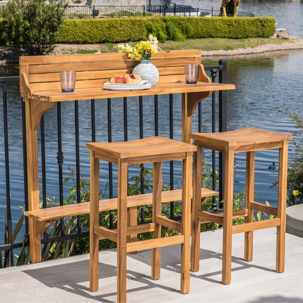 Caribbean 3 piece Balcony Bar Set by Christopher Knight Home On