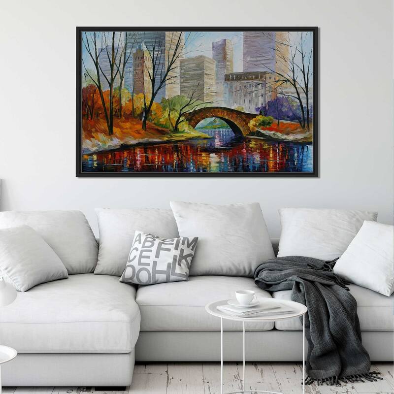 Central Park ' by Leonid Afremov Framed Oil Painting Print on Canvas