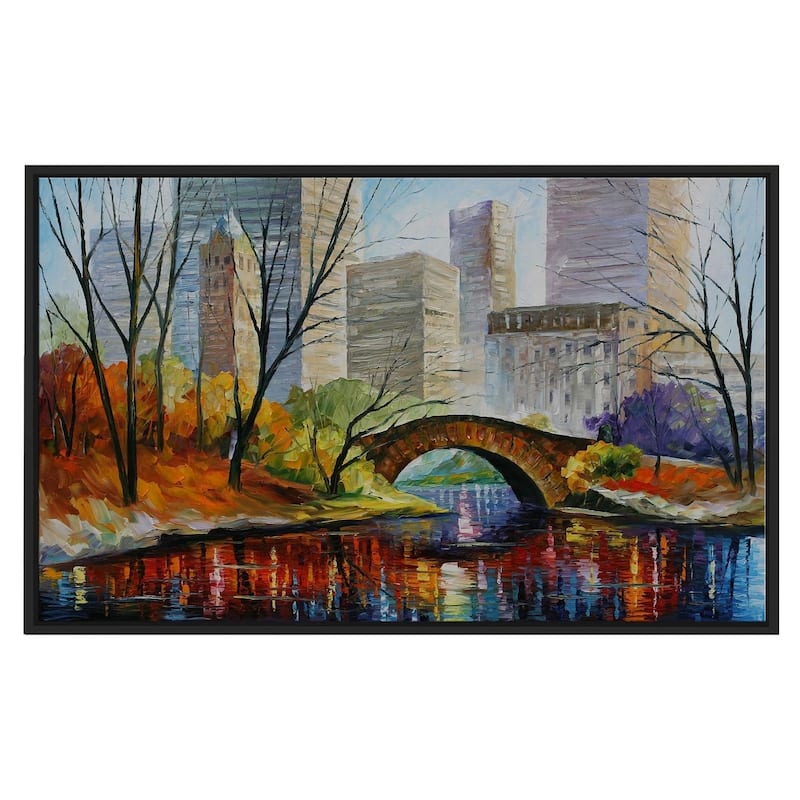 Central Park ' by Leonid Afremov Framed Oil Painting Print on Canvas