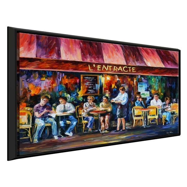 Cafe In Paris Iii ' by Leonid Afremov Framed Oil Painting Print on Canvas