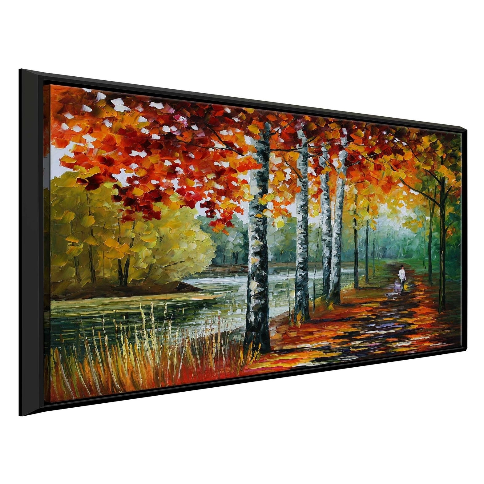 By The Lake ' by Leonid Afremov Framed Oil Painting Print on Canvas ...