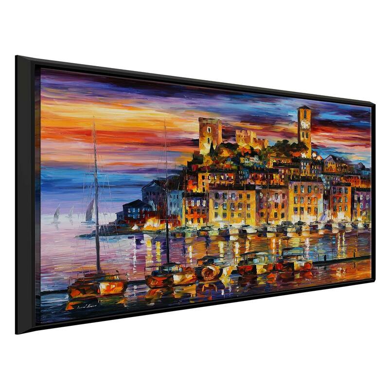 Cannes - France ' by Leonid Afremov Framed Oil Painting Print on Canvas ...