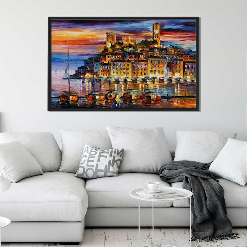 Cannes - France ' By Leonid Afremov Framed Oil Painting Print On Canvas 