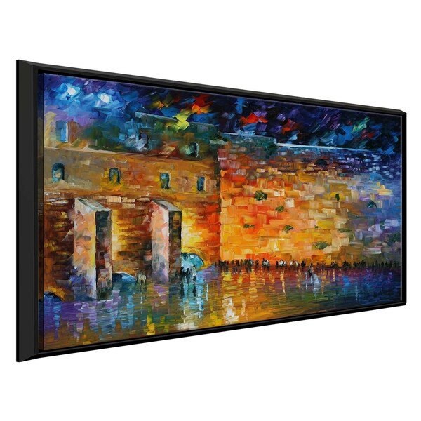 City At Night ' by Leonid Afremov Framed Oil Painting Print on Canvas