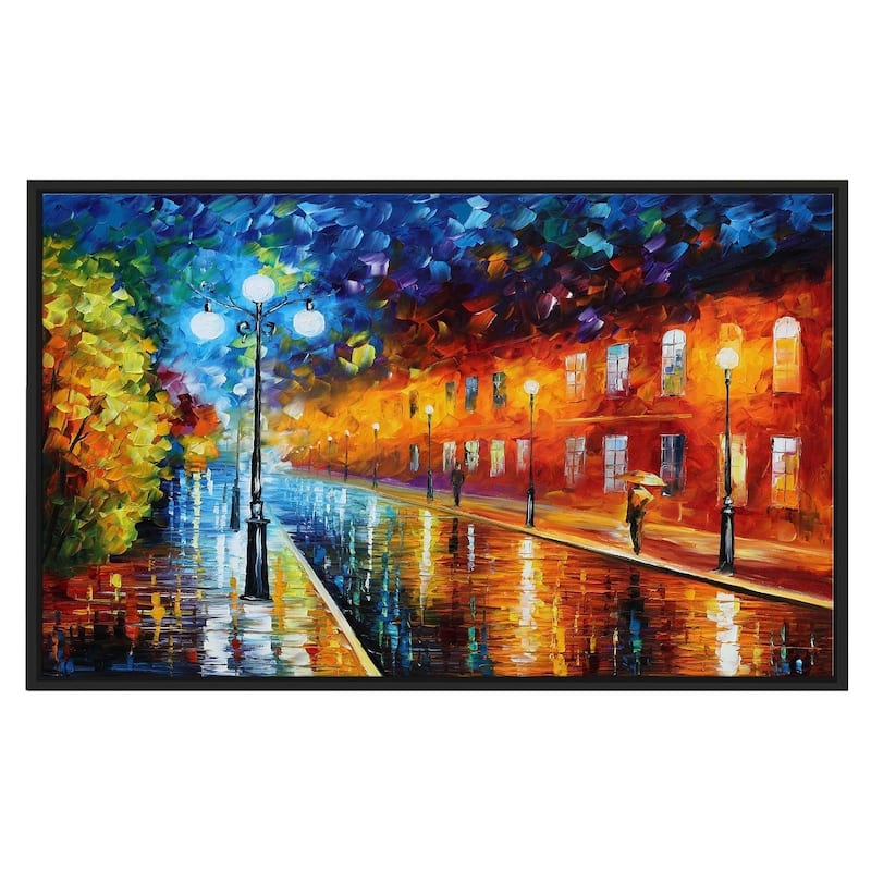 Blue Lights ' by Leonid Afremov Framed Oil Painting Print on Canvas ...