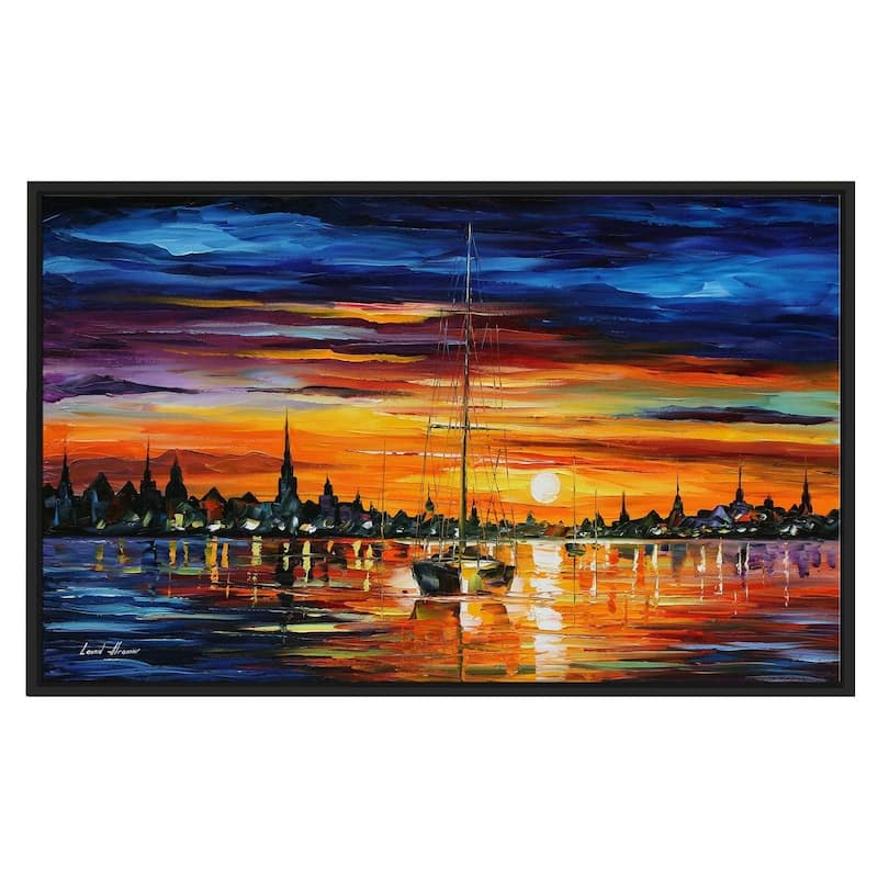 Calm Sunset ' by Leonid Afremov Framed Oil Painting Print on Canvas