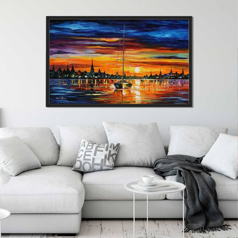 Calm Sunset ' by Leonid Afremov Framed Oil Painting Print on Canvas