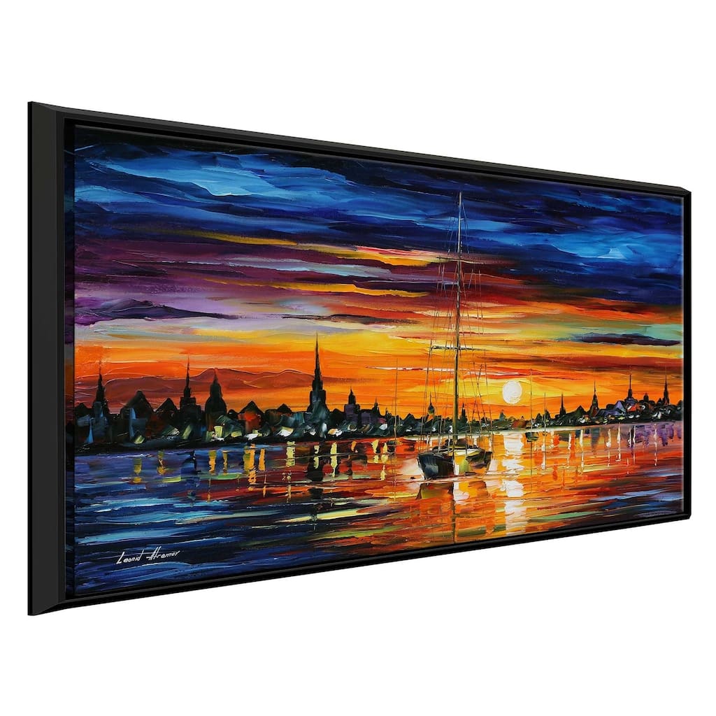 Calm Sunset ' by Leonid Afremov Framed Oil Painting Print on Canvas