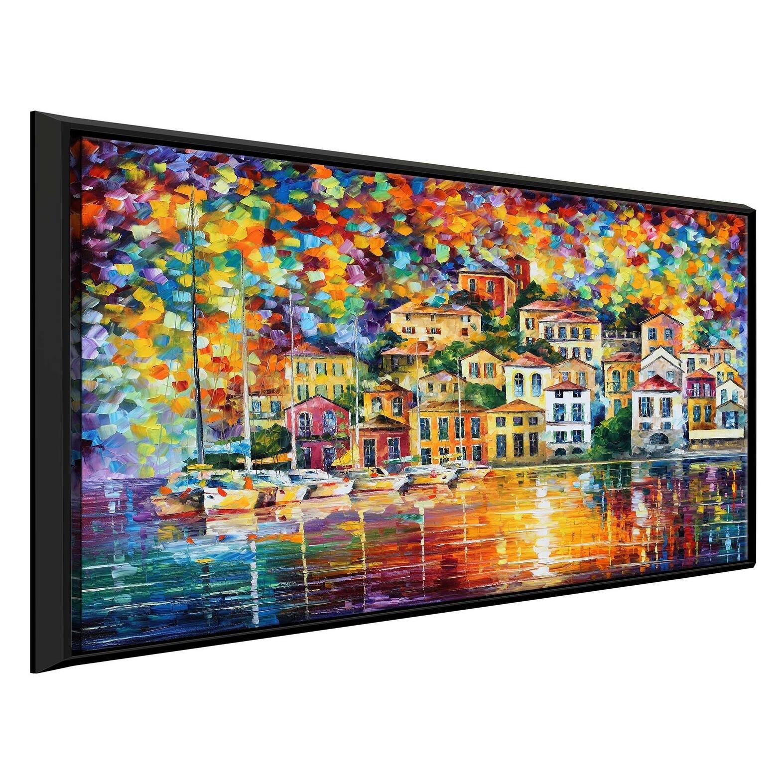 Dream Harbor ' By Leonid Afremov Framed Oil Painting Print On Canvas 