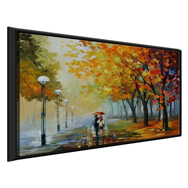 Fall Drizzle ' by Leonid Afremov Framed Oil Painting Print on Canvas
