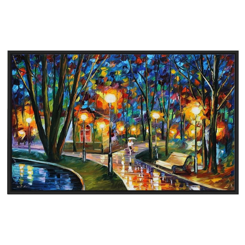 Park By The Lake ' by Leonid Afremov Framed Oil Painting Print on Canvas