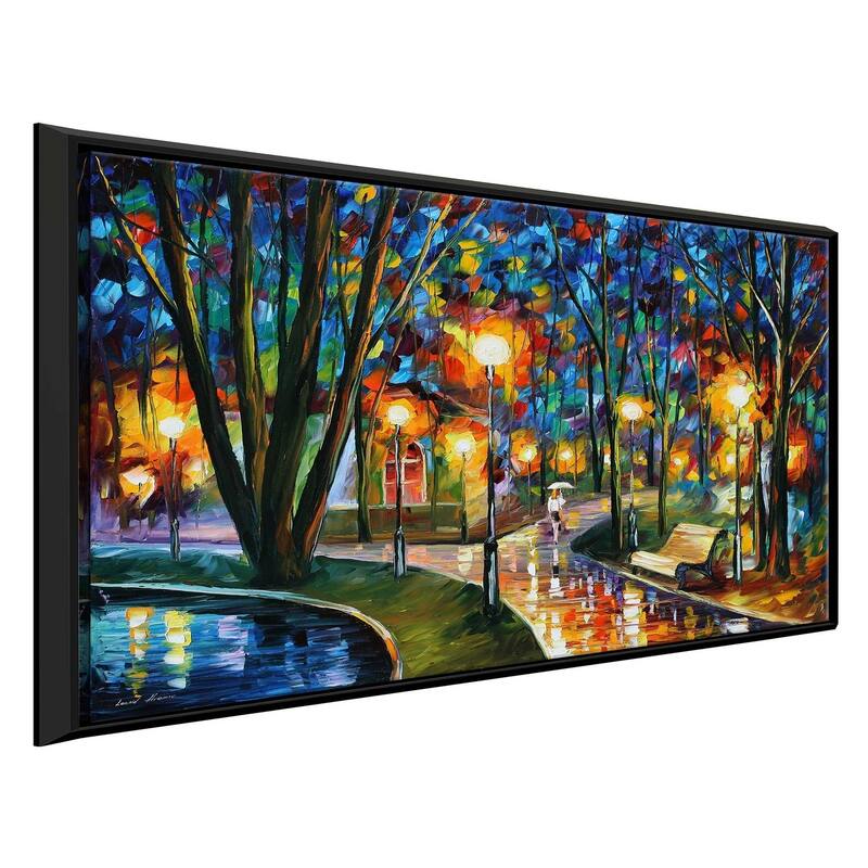 Park By The Lake ' by Leonid Afremov Framed Oil Painting Print on Canvas