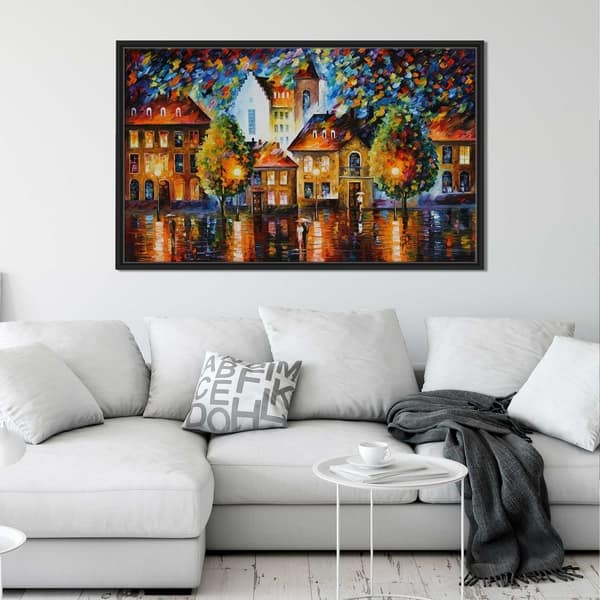 Luxembourg Night ' by Leonid Afremov Framed Oil Painting Print on ...