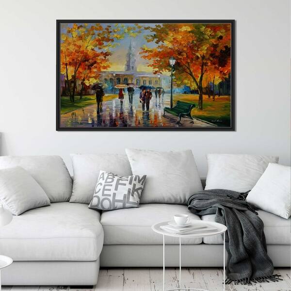 Stroll In An October Park ' by Leonid Afremov Framed Oil Painting Print ...