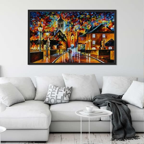 Night In The Old City ' by Leonid Afremov Framed Oil Painting Print on ...