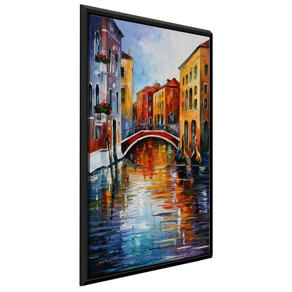 Canal In Venice ' by Leonid Afremov Framed Oil Painting Print on Canvas
