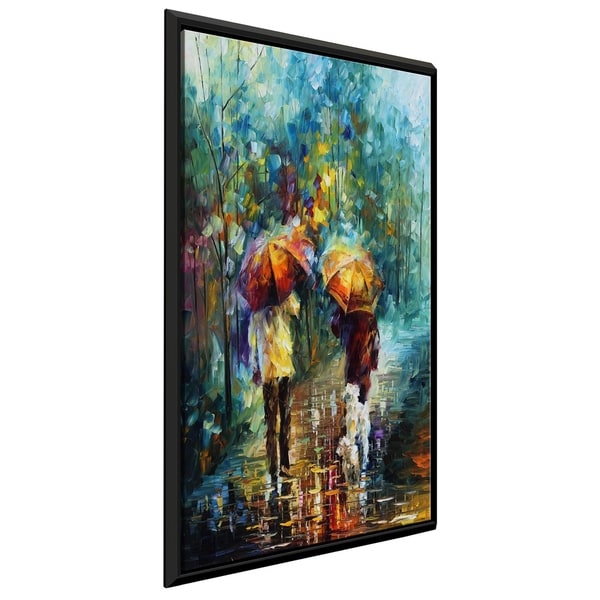 Friends With A Dog ' by Leonid Afremov Framed Oil Painting Print on Canvas