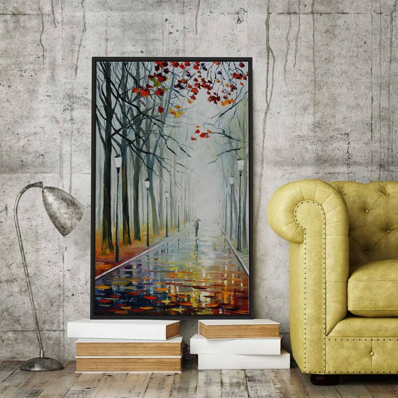 Fog In The Park ' by Leonid Afremov Framed Oil Painting Print on Canvas