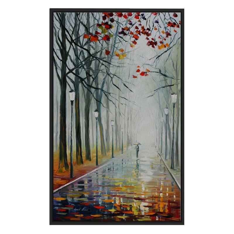 Fog In The Park ' by Leonid Afremov Framed Oil Painting Print on Canvas