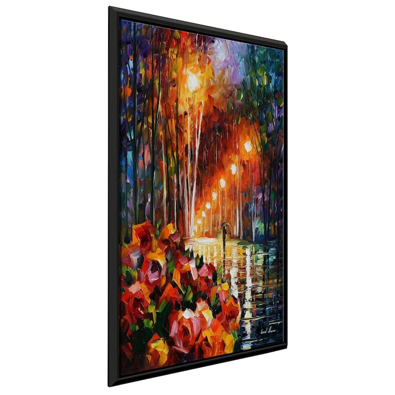 Park Flowers ' by Leonid Afremov Framed Oil Painting Print on Canvas