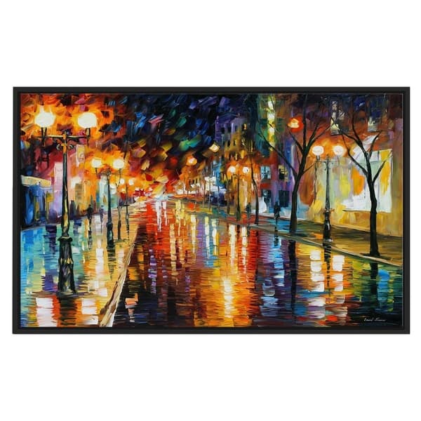 Night Perspective ' by Leonid Afremov Framed Oil Painting Print on ...