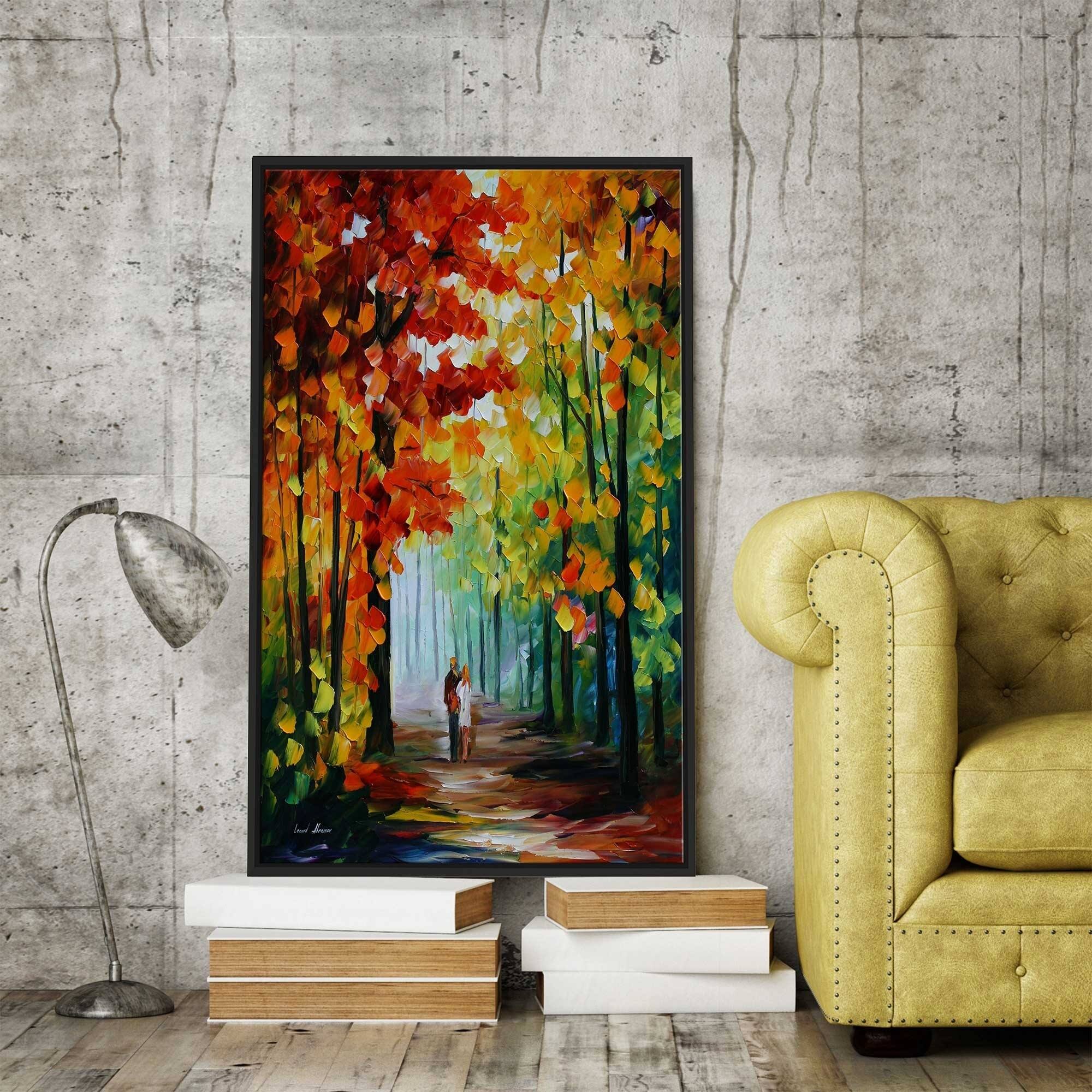 Morning In The Woods ' by Leonid Afremov Framed Oil Painting Print on ...