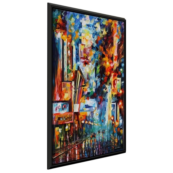Night Broadway ' by Leonid Afremov Framed Oil Painting Print on Canvas