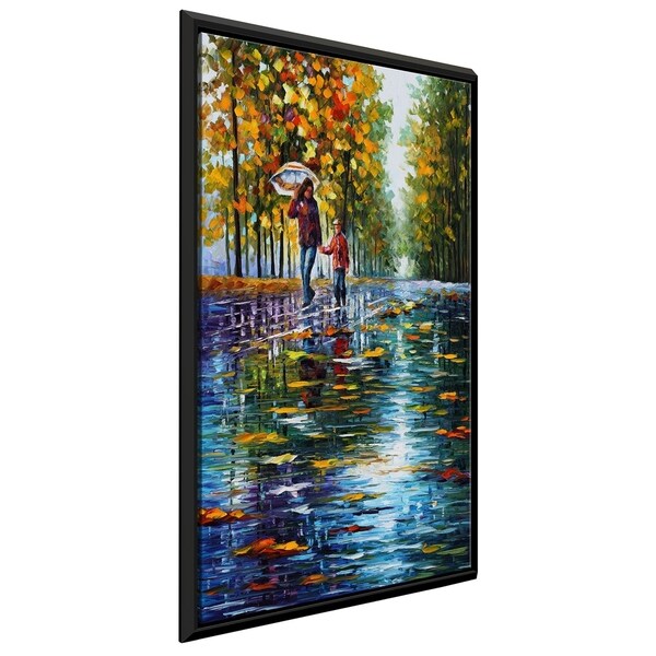 Stroll In A Autumn Park ' by Leonid Afremov Framed Oil Painting Print on Canvas