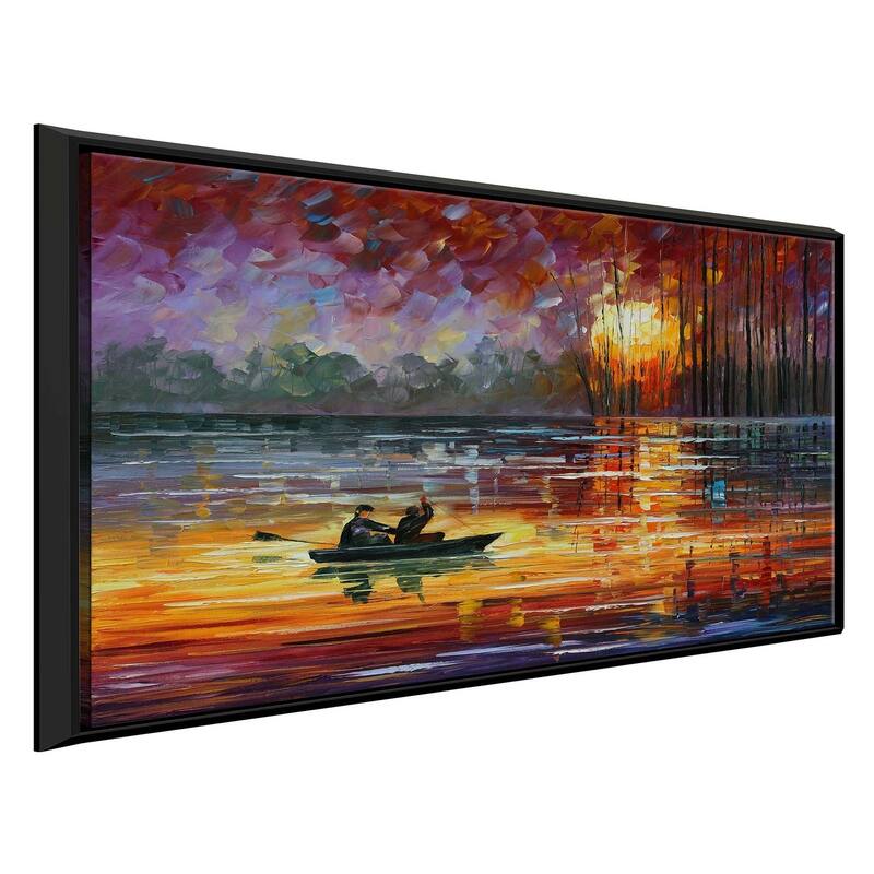 Night Fishing ' by Leonid Afremov Framed Oil Painting Print on Canvas ...