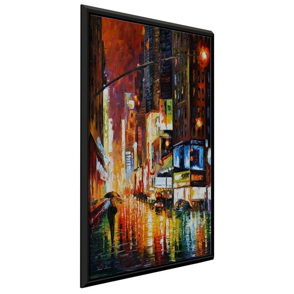 Times Square ' by Leonid Afremov Framed Oil Painting Print on Canvas