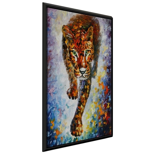 Snow Leopard ' by Leonid Afremov Framed Oil Painting Print on Canvas