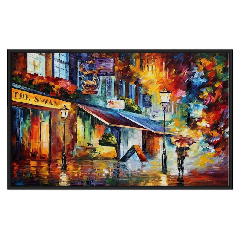 The Swan, London ' by Leonid Afremov Framed Oil Painting Print on Canvas