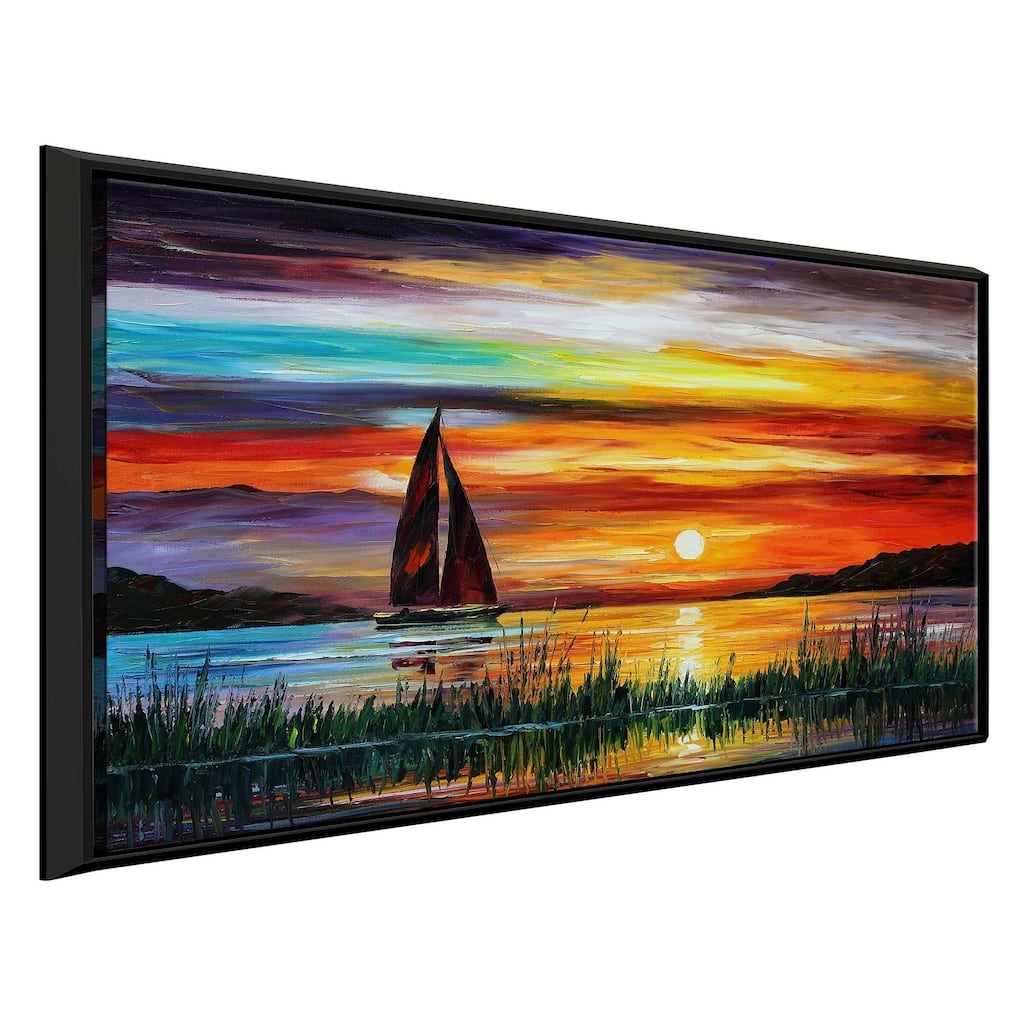 Florida-Lake Okeechobee ' by Leonid Afremov Framed Oil Painting Print on Canvas