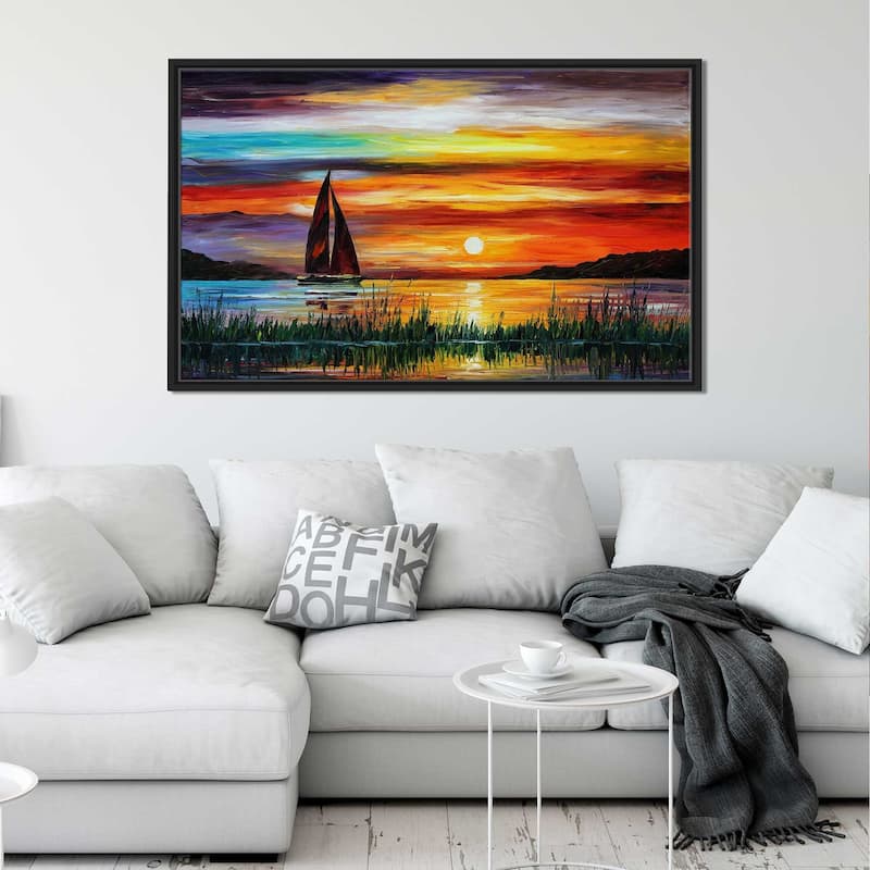 Florida-Lake Okeechobee ' by Leonid Afremov Framed Oil Painting Print on Canvas