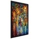 preview thumbnail 1 of 1, Rainy Evening ' by Leonid Afremov Framed Oil Painting Print on Canvas