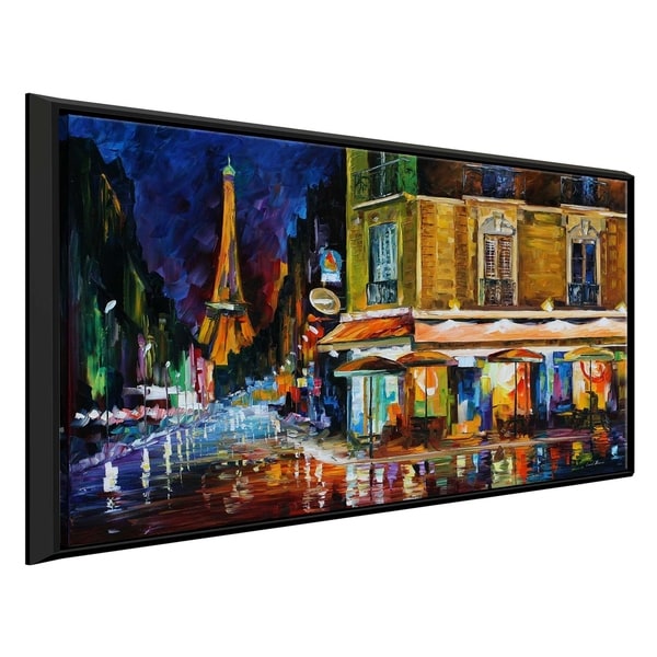 Recruitment Cafe, Paris ' by Leonid Afremov Framed Oil Painting Print on Canvas